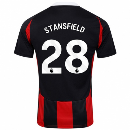 Kandiny Niño Camiseta Jay Stansfield #28 Negro Rojo 2ª Equipación 2024/25 La Camisa