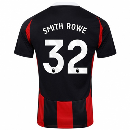 Kandiny Bambino Maglia Emile Smith Rowe #32 Nero Rosso Kit Gara Away 2024/25 Maglietta