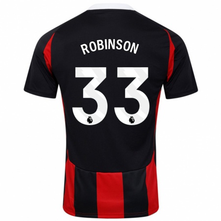 Kandiny Kinder Antonee Robinson #33 Schwarz Rot Auswärtstrikot Trikot 2024/25 T-Shirt Österreich