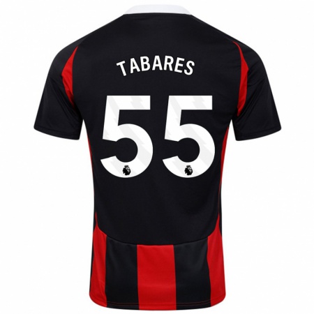 Kandiny Bambino Maglia Samuel Tabares #55 Nero Rosso Kit Gara Away 2024/25 Maglietta