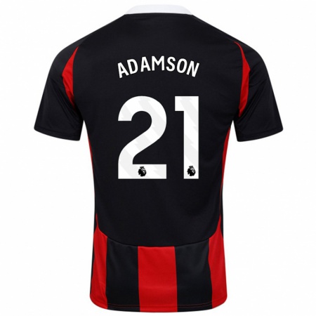 Kandiny Kinder Sasha Adamson #21 Schwarz Rot Auswärtstrikot Trikot 2024/25 T-Shirt Österreich