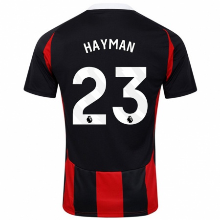 Kandiny Kinder Alex Hayman #23 Schwarz Rot Auswärtstrikot Trikot 2024/25 T-Shirt Österreich