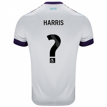 Kandiny Bambino Maglia Archie Harris #0 Bianco Verde Viola Kit Gara Away 2024/25 Maglietta