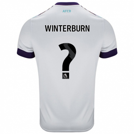 Kandiny Niño Camiseta Ben Winterburn #0 Blanco Verde Púrpura 2ª Equipación 2024/25 La Camisa