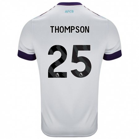 Kandiny Niño Camiseta Kenni Thompson #25 Blanco Verde Púrpura 2ª Equipación 2024/25 La Camisa