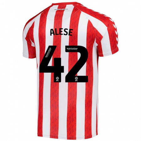 Kandiny Heren Aji Alese #42 Rood Wit Thuisshirt Thuistenue 2024/25 T-Shirt