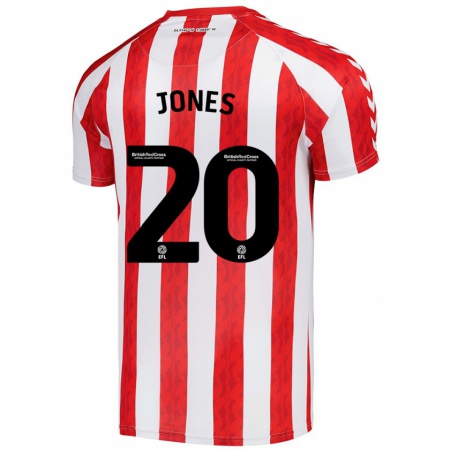 Kandiny Uomo Maglia Ellen Jones #20 Rosso Bianco Kit Gara Home 2024/25 Maglietta