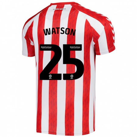 Kandiny Uomo Maglia Katy Watson #25 Rosso Bianco Kit Gara Home 2024/25 Maglietta