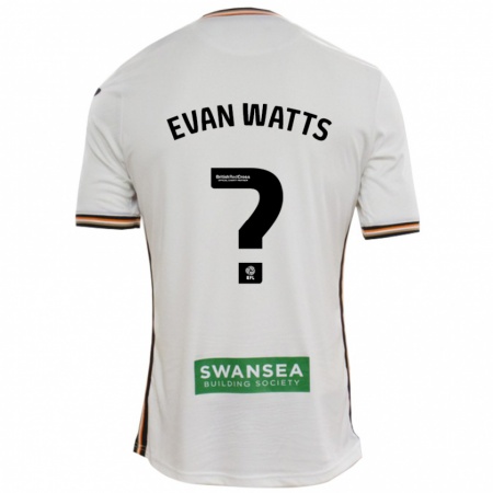 Kandiny Heren Evan Watts #0 Wit Thuisshirt Thuistenue 2024/25 T-Shirt