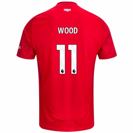 Kandiny Heren Chris Wood #11 Rood Wit Thuisshirt Thuistenue 2024/25 T-Shirt