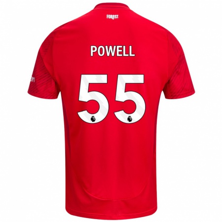 Kandiny Heren Josh Powell #55 Rood Wit Thuisshirt Thuistenue 2024/25 T-Shirt