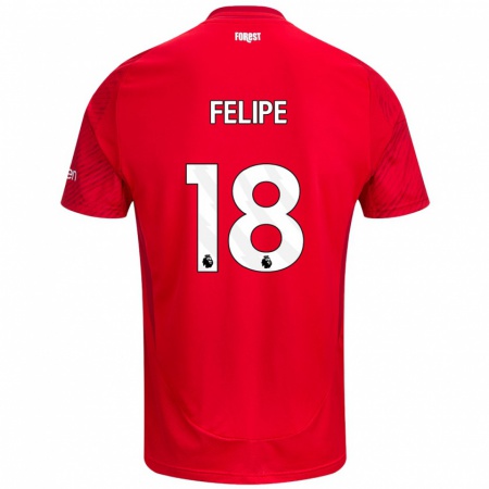 Kandiny Heren Felipe #18 Rood Wit Thuisshirt Thuistenue 2024/25 T-Shirt