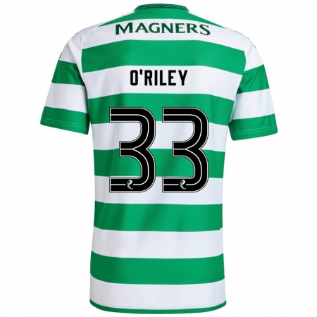 Kandiny Heren Matt O'riley #33 Groen Wit Thuisshirt Thuistenue 2024/25 T-Shirt