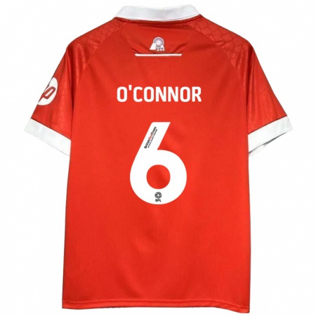 Kandiny Heren Thomas O'connor #6 Rood Wit Thuisshirt Thuistenue 2024/25 T-Shirt