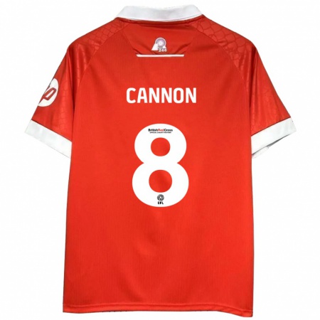 Kandiny Heren Andy Cannon #8 Rood Wit Thuisshirt Thuistenue 2024/25 T-Shirt