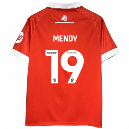 Kandiny Uomo Maglia Jacob Mendy #19 Rosso Bianco Kit Gara Home 2024/25 Maglietta