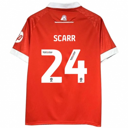 Kandiny Uomo Maglia Dan Scarr #24 Rosso Bianco Kit Gara Home 2024/25 Maglietta