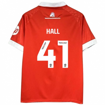 Kandiny Heren Liam Hall #41 Rood Wit Thuisshirt Thuistenue 2024/25 T-Shirt