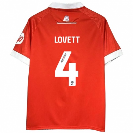 Kandiny Uomo Maglia Erin Lovett #4 Rosso Bianco Kit Gara Home 2024/25 Maglietta