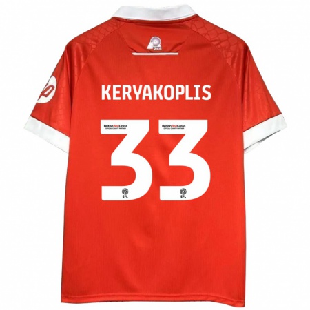 Kandiny Heren Hannah Keryakoplis #33 Rood Wit Thuisshirt Thuistenue 2024/25 T-Shirt