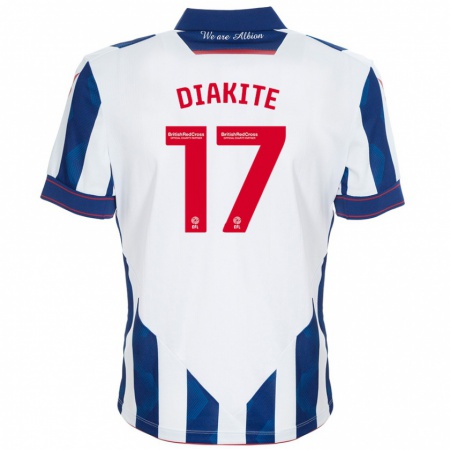 Kandiny Uomo Maglia Ousmane Diakité #17 Bianco Blu Scuro Kit Gara Home 2024/25 Maglietta