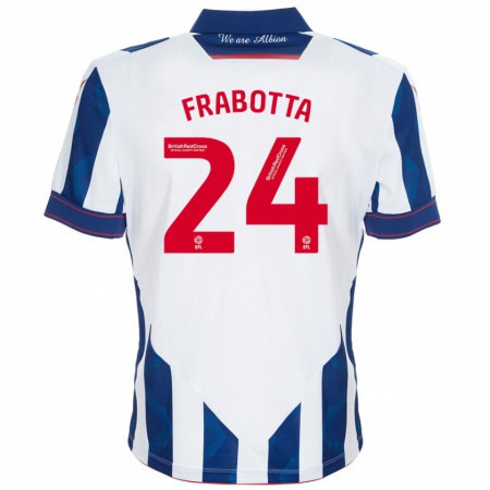 Kandiny Heren Gianluca Frabotta #24 Wit Donkerblauw Thuisshirt Thuistenue 2024/25 T-Shirt