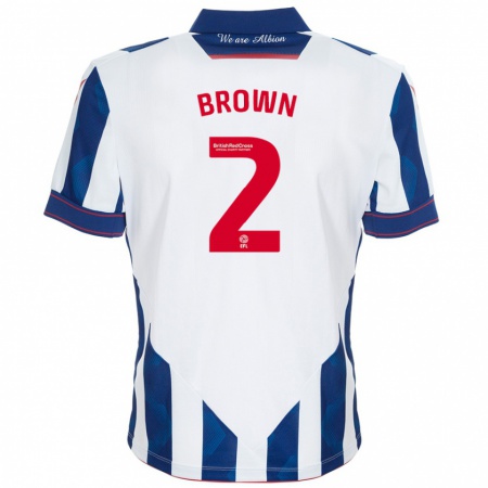 Kandiny Heren Ashlee Brown #2 Wit Donkerblauw Thuisshirt Thuistenue 2024/25 T-Shirt