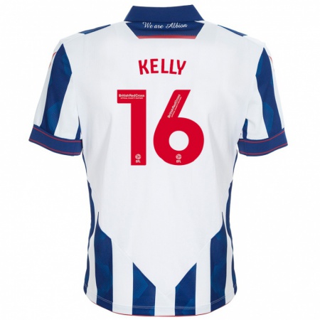 Kandiny Heren Martin Kelly #16 Wit Donkerblauw Thuisshirt Thuistenue 2024/25 T-Shirt