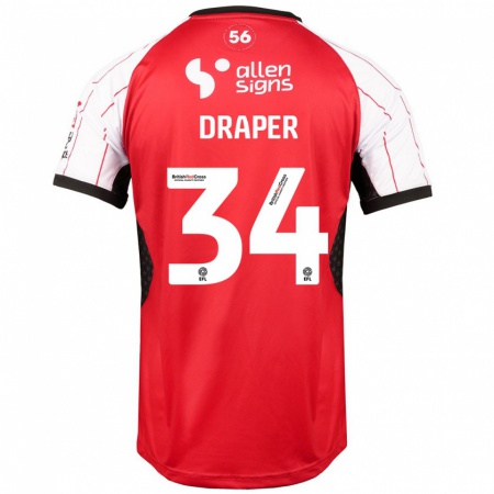 Kandiny Heren Freddie Draper #34 Wit Thuisshirt Thuistenue 2024/25 T-Shirt