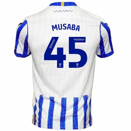 Kandiny Heren Anthony Musaba #45 Blauw Wit Thuisshirt Thuistenue 2024/25 T-Shirt