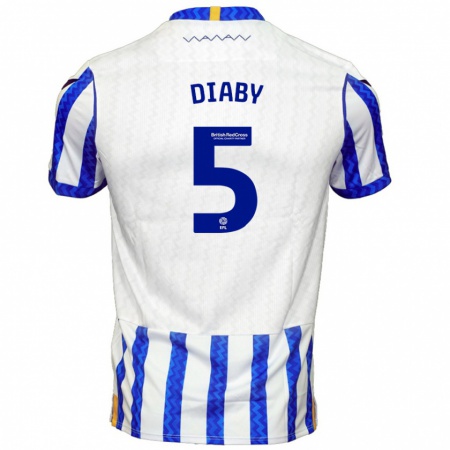 Kandiny Heren Bambo Diaby #5 Blauw Wit Thuisshirt Thuistenue 2024/25 T-Shirt