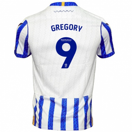 Kandiny Hombre Camiseta Lee Gregory #9 Azul Blanco 1ª Equipación 2024/25 La Camisa