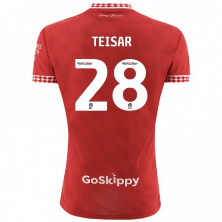 Kandiny Heren Tianna Teisar #28 Rood Thuisshirt Thuistenue 2024/25 T-Shirt