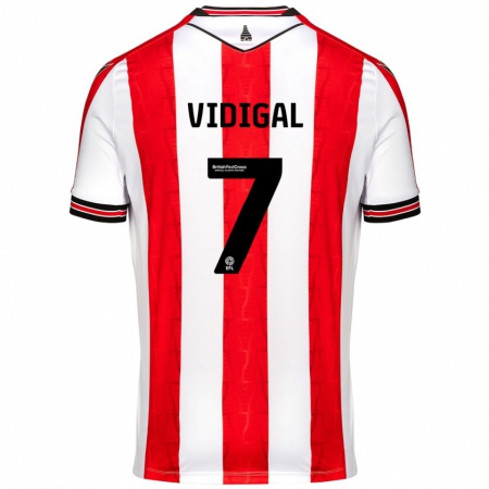 Kandiny Heren André Vidigal #7 Rood Wit Thuisshirt Thuistenue 2024/25 T-Shirt