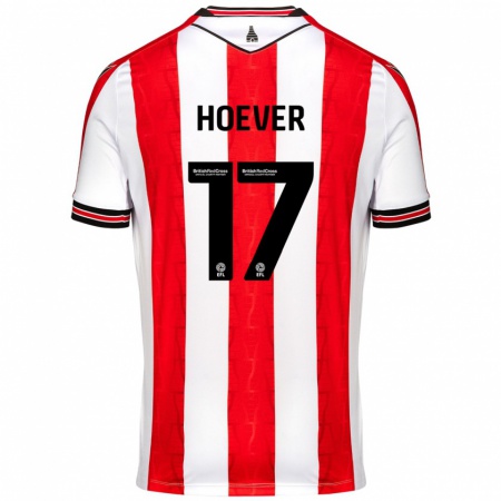 Kandiny Heren Ki-Jana Hoever #17 Rood Wit Thuisshirt Thuistenue 2024/25 T-Shirt