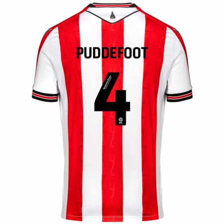 Kandiny Heren Danielle Puddefoot #4 Rood Wit Thuisshirt Thuistenue 2024/25 T-Shirt