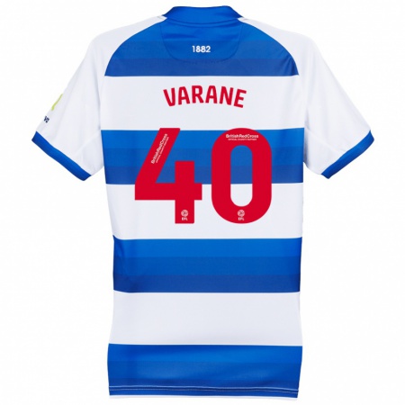 Kandiny Heren Jonathan Varane #40 Wit Blauw Thuisshirt Thuistenue 2024/25 T-Shirt