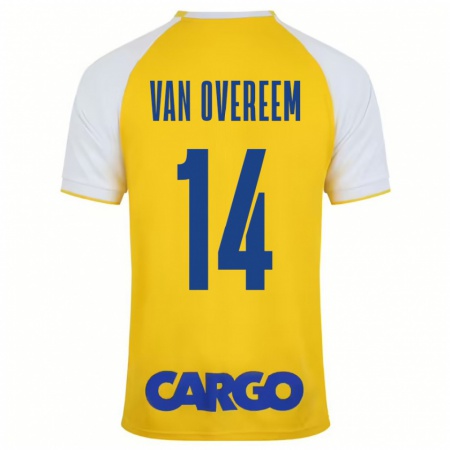 Kandiny Heren Joris Van Overeem #14 Geel Wit Thuisshirt Thuistenue 2024/25 T-Shirt