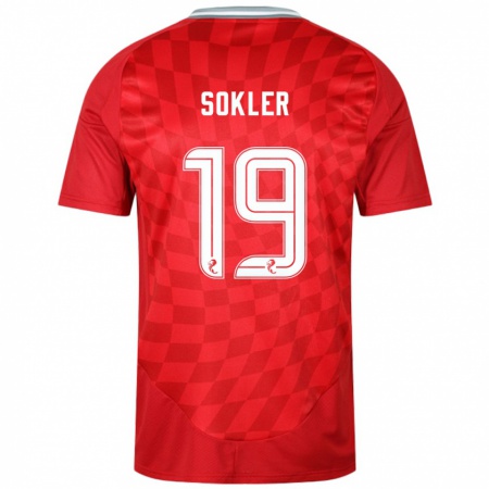 Kandiny Heren Ester Sokler #19 Rood Thuisshirt Thuistenue 2024/25 T-Shirt