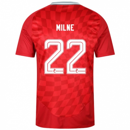 Kandiny Heren Jack Milne #22 Rood Thuisshirt Thuistenue 2024/25 T-Shirt