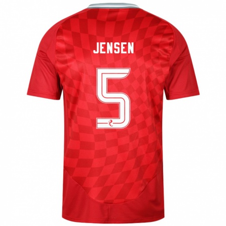 Kandiny Heren Richard Jensen #5 Rood Thuisshirt Thuistenue 2024/25 T-Shirt