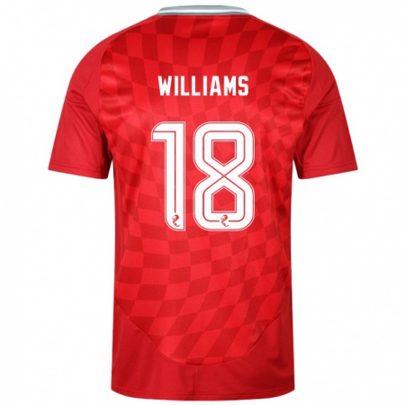 Kandiny Uomo Maglia Rhys Williams #18 Rosso Kit Gara Home 2024/25 Maglietta