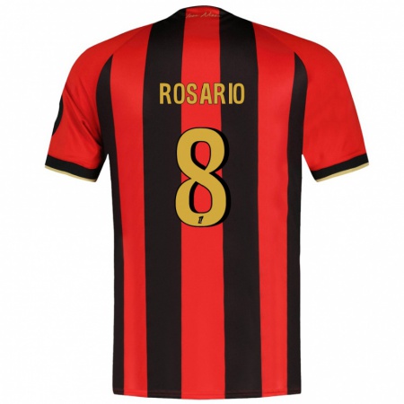 Kandiny Uomo Maglia Pablo Rosario #8 Rosso Nero Kit Gara Home 2024/25 Maglietta