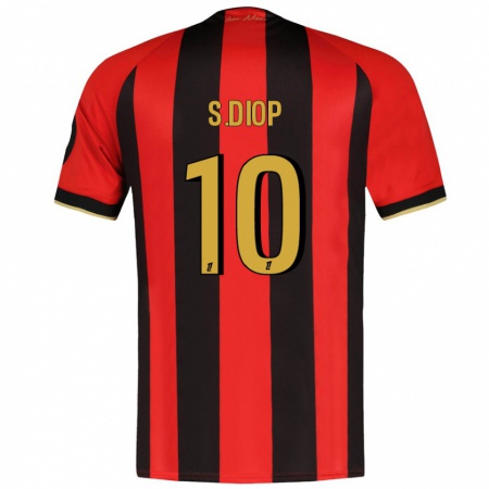 Kandiny Uomo Maglia Sofiane Diop #10 Rosso Nero Kit Gara Home 2024/25 Maglietta