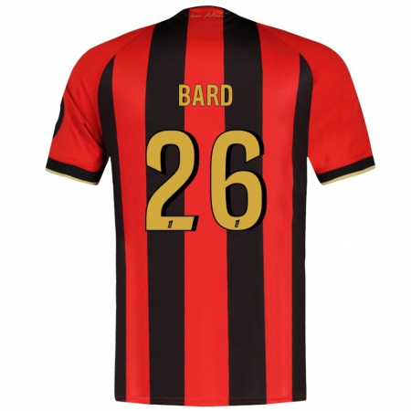 Kandiny Uomo Maglia Melvin Bard #26 Rosso Nero Kit Gara Home 2024/25 Maglietta