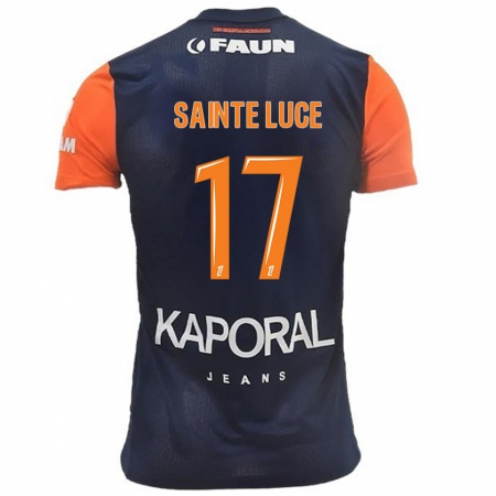 Kandiny Heren Théo Sainte-Luce #17 Marineblauw Oranje Thuisshirt Thuistenue 2024/25 T-Shirt