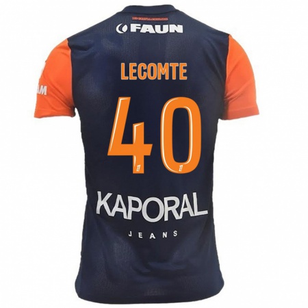 Kandiny Hombre Camiseta Benjamin Lecomte #40 Azul Marino Naranja 1ª Equipación 2024/25 La Camisa México