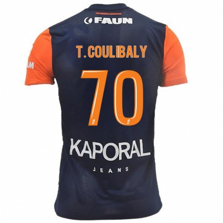 Kandiny Hombre Camiseta Tanguy Coulibaly #70 Azul Marino Naranja 1ª Equipación 2024/25 La Camisa México