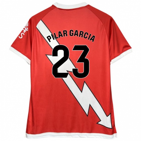 Kandiny Heren María Pilar García Villalba #23 Wit Rood Thuisshirt Thuistenue 2024/25 T-Shirt