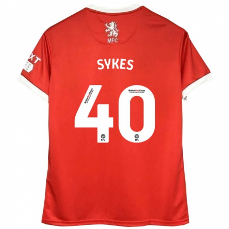 Kandiny Heren Cain Sykes #40 Rood Wit Thuisshirt Thuistenue 2024/25 T-Shirt